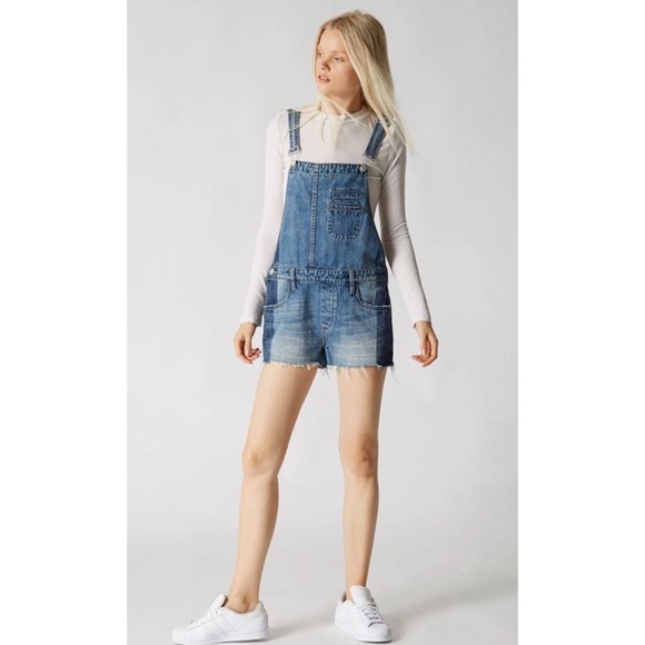 Blank NYC Funny Bone Denim Short Overalls - Picture 2 of 9